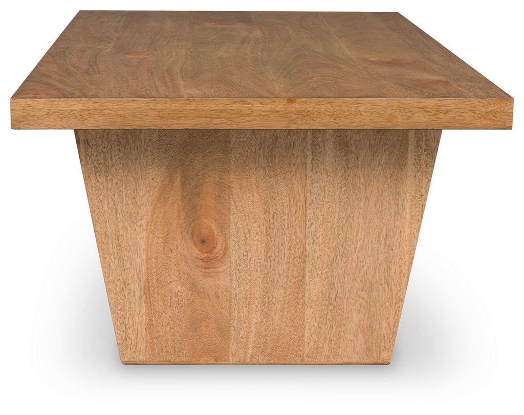 Kristiland Coffee Table in Light Brown, side view