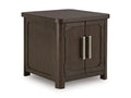 Breckington End Table in Dark Brown, closed view