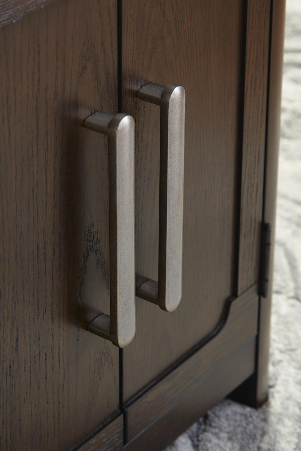 Breckington End Table in Dark Brown, detail view