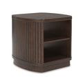 Korestone End Table in Dark Brown, angle view