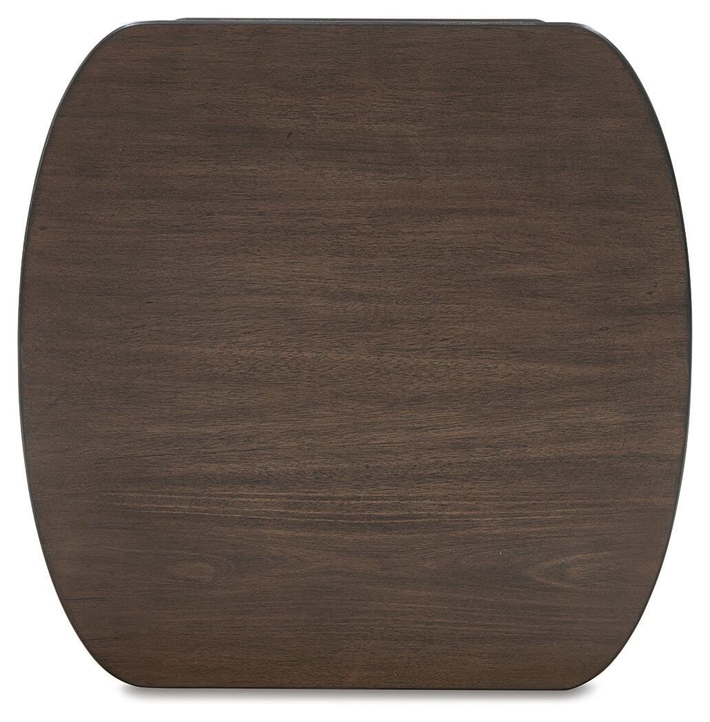 Korestone End Table in Dark Brown, top view