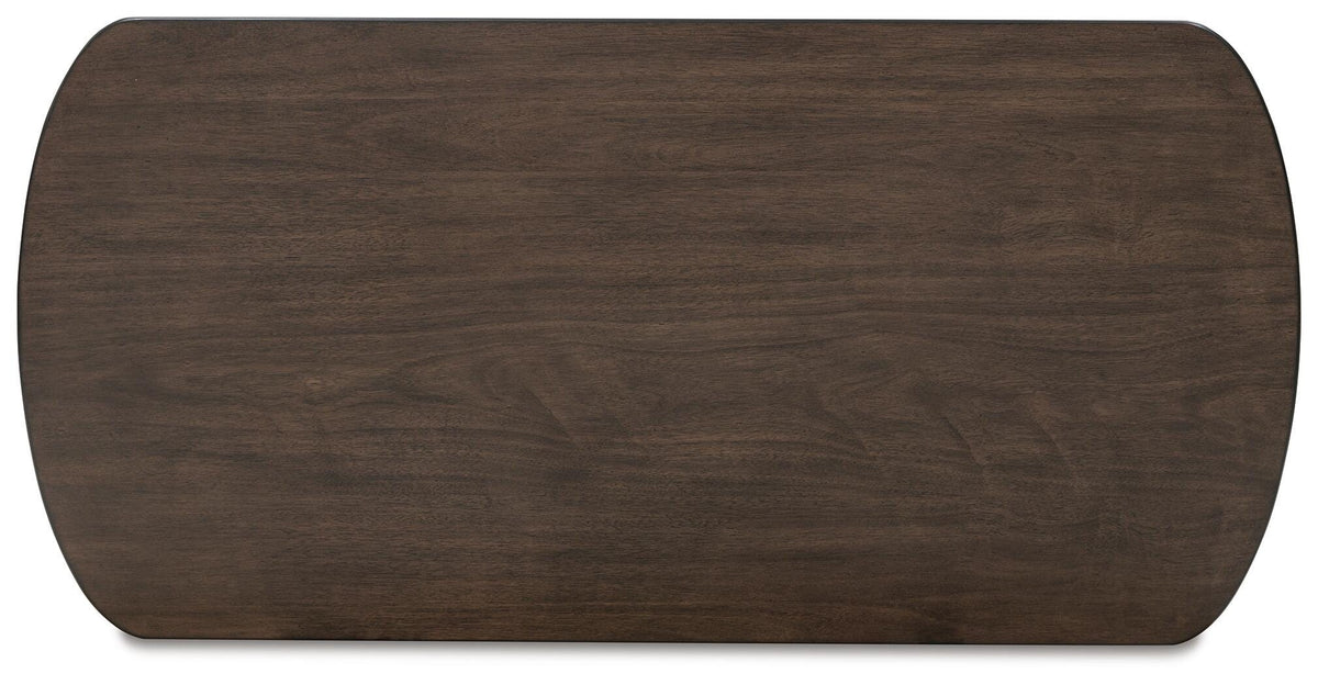Korestone Lift-Top Coffee Table in Dark Brown, top view