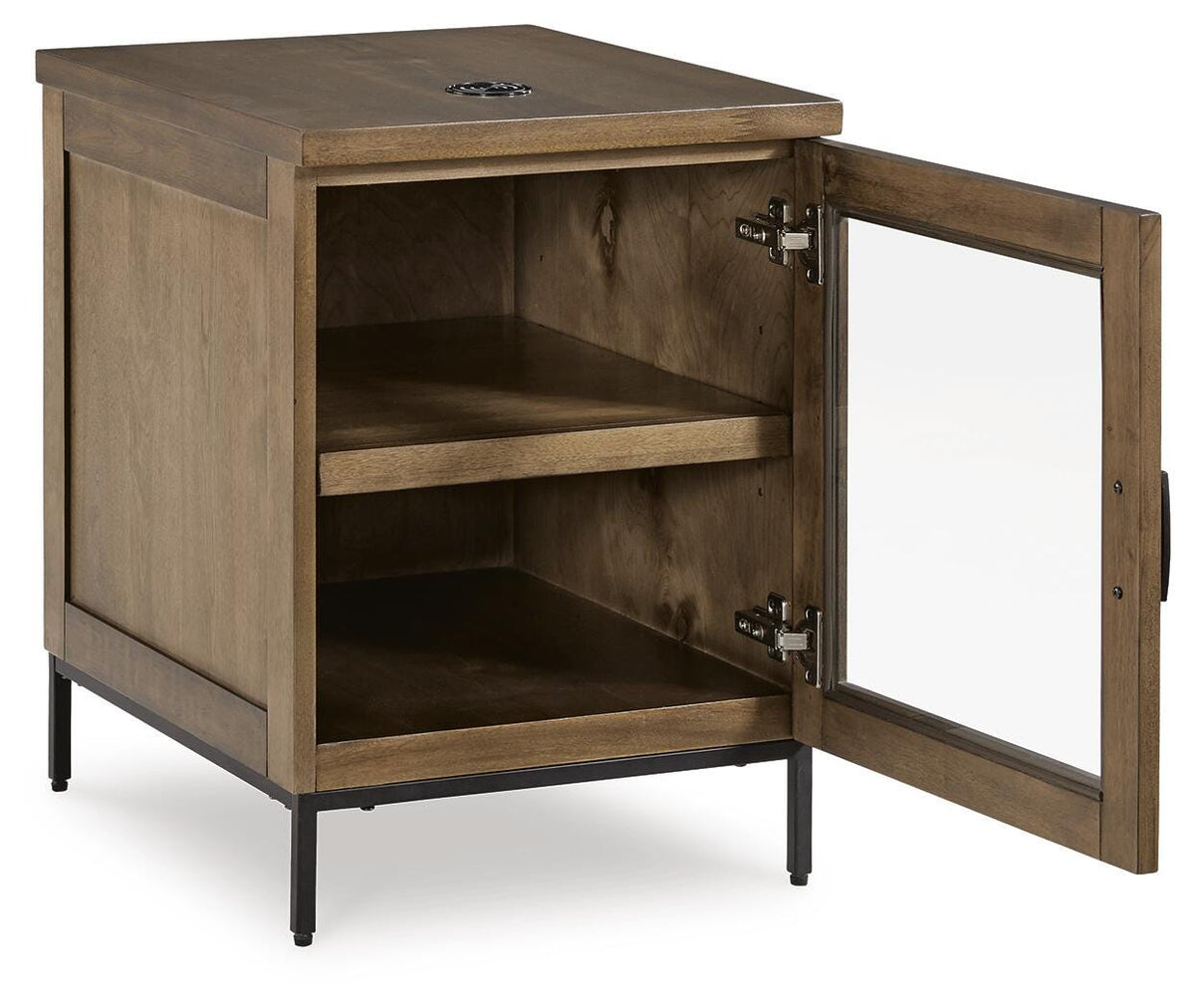 Torlanta Chairside End Table in Brown, open view