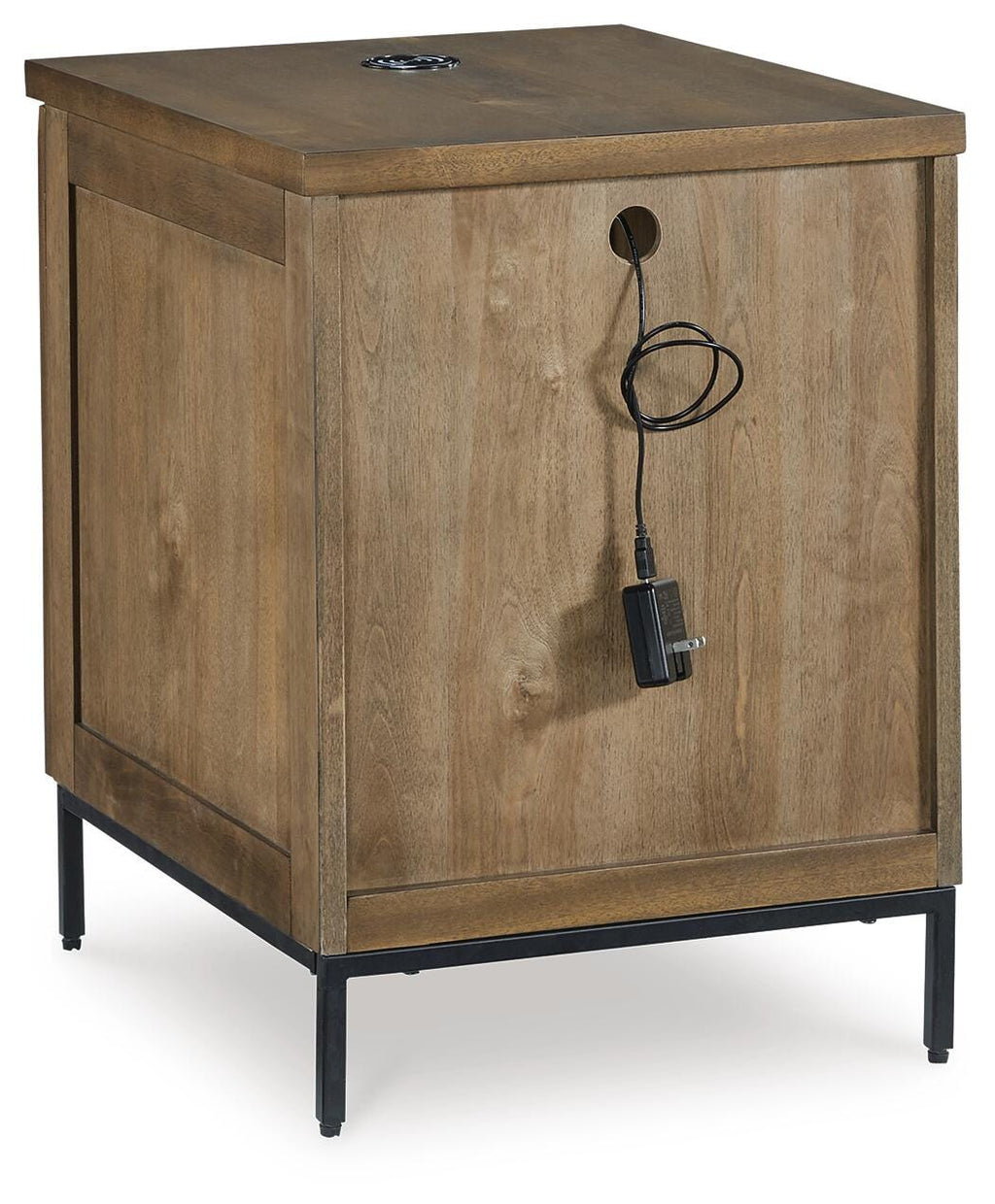 Torlanta Chairside End Table in Brown, back view