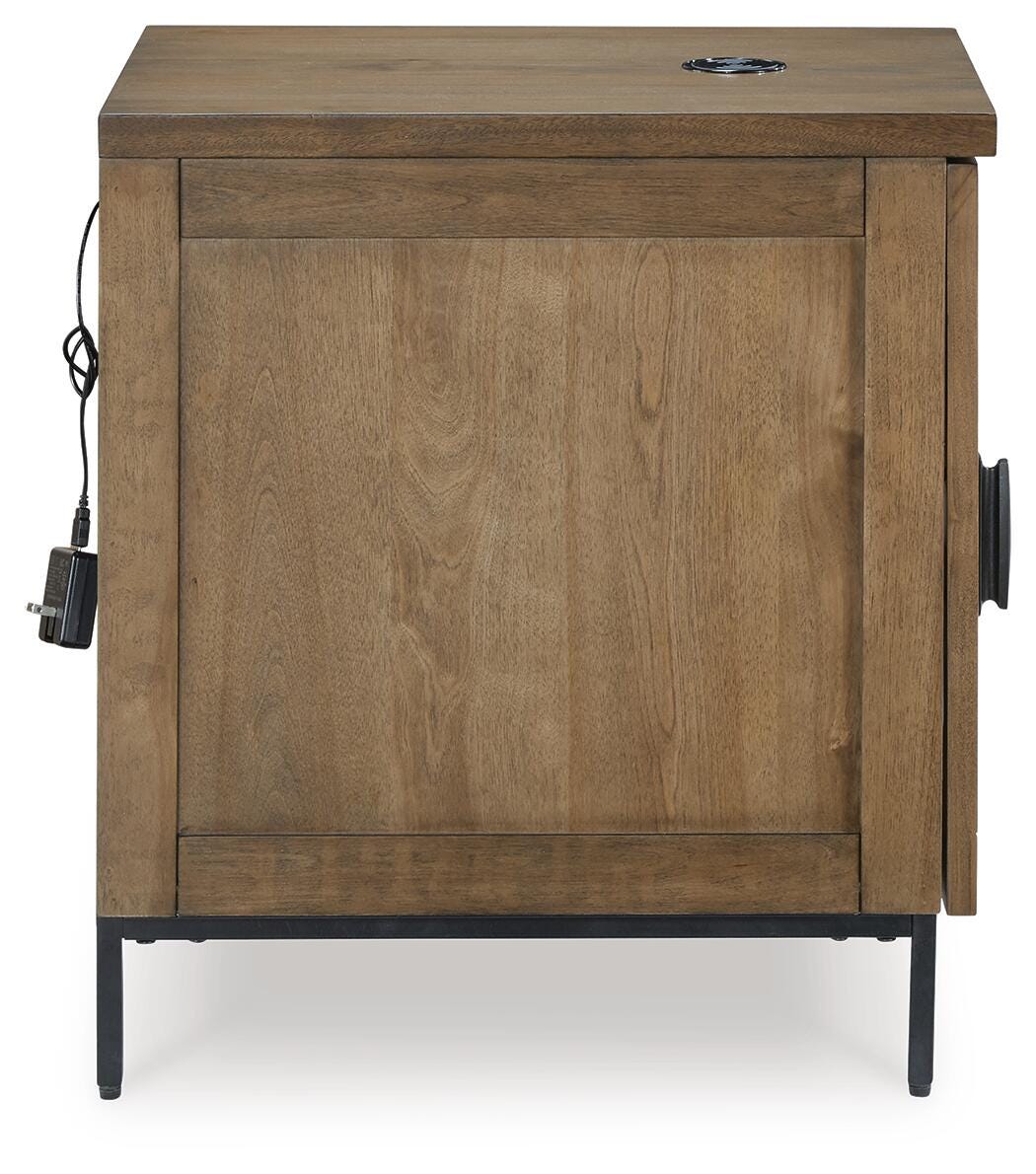 Torlanta Chairside End Table in Brown, side view