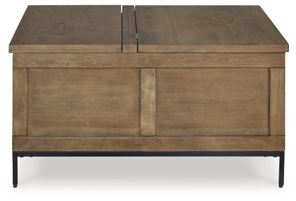 Torlanta Lift-Top Coffee Table in Brown, side view