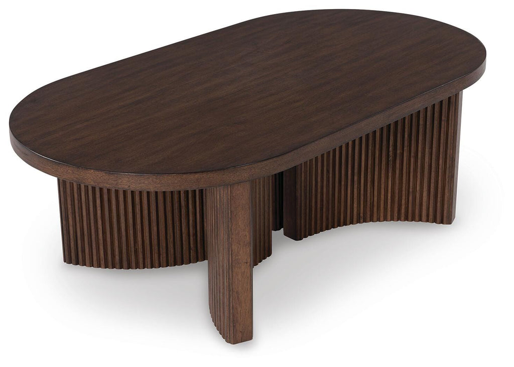 Korestone Coffee Table in Dark Brown, angle view