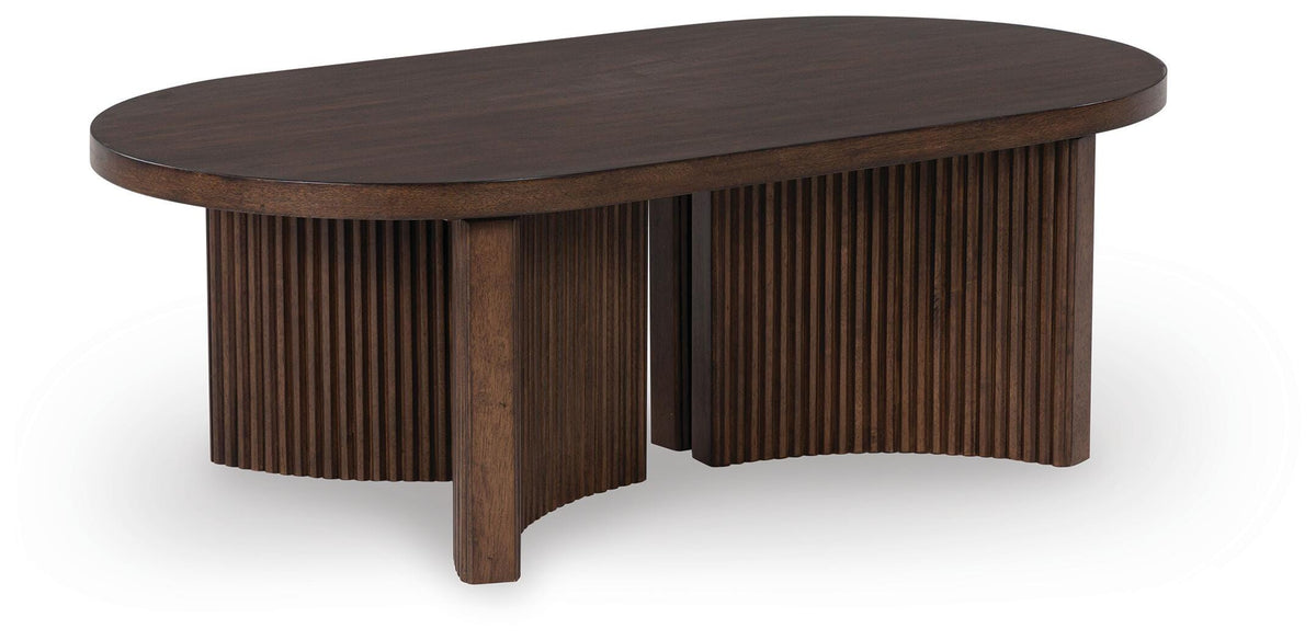 Korestone Coffee Table in Dark Brown, angle view