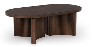 Korestone Coffee Table in Dark Brown, angle view