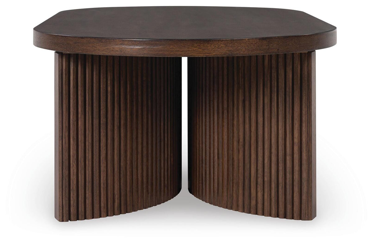 Korestone Coffee Table in Dark Brown, side view