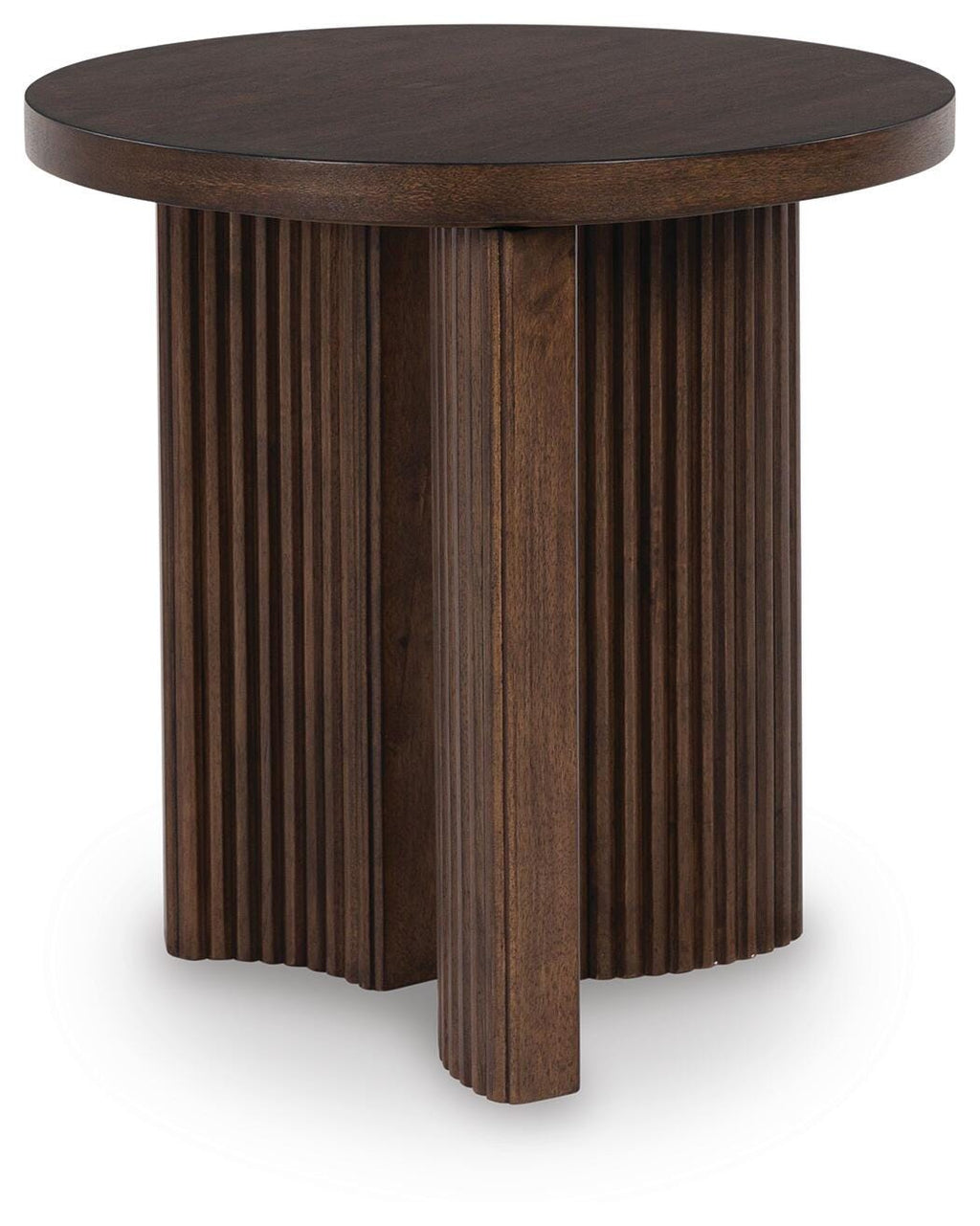 Korestone End Table in Dark Brown, front view