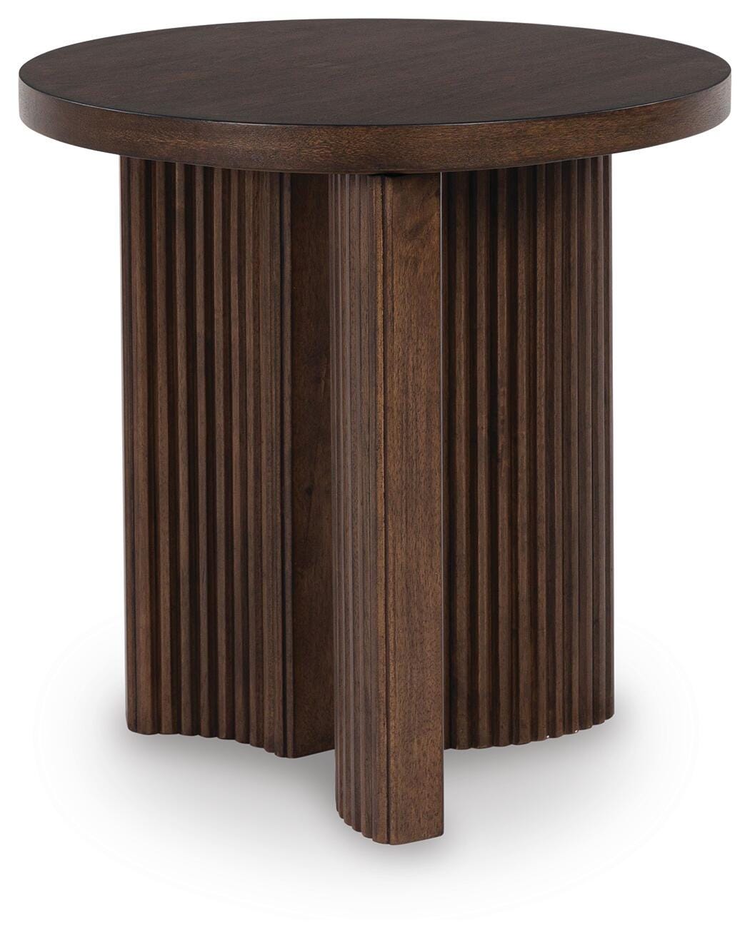 Korestone End Table in Dark Brown, front view
