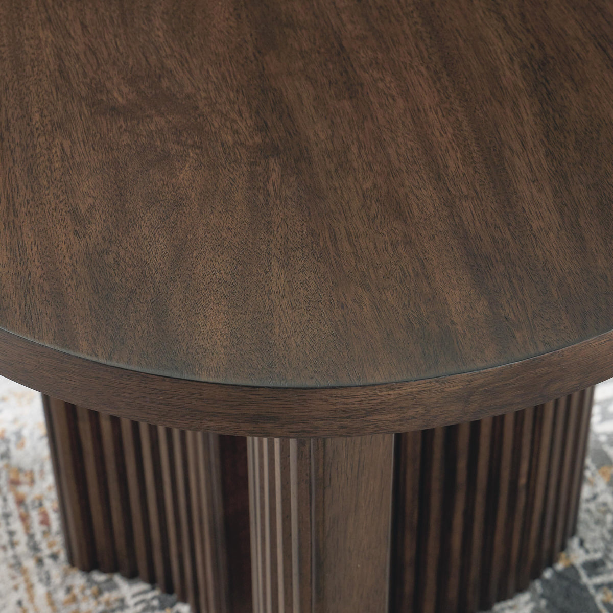 Korestone End Table in Dark Brown, top view