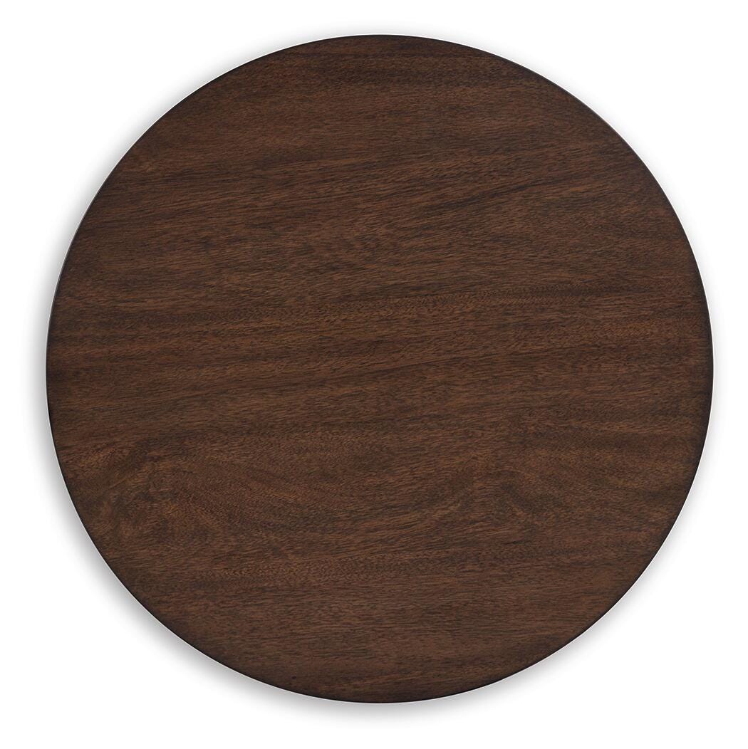 Korestone End Table in Dark Brown, top view