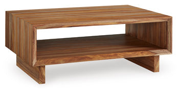 Dressonni Coffee Table in Brown, angle view