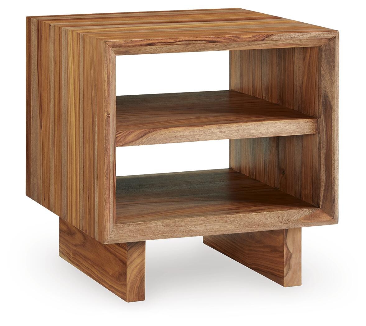 Dressonni End Table in Brown, angle view