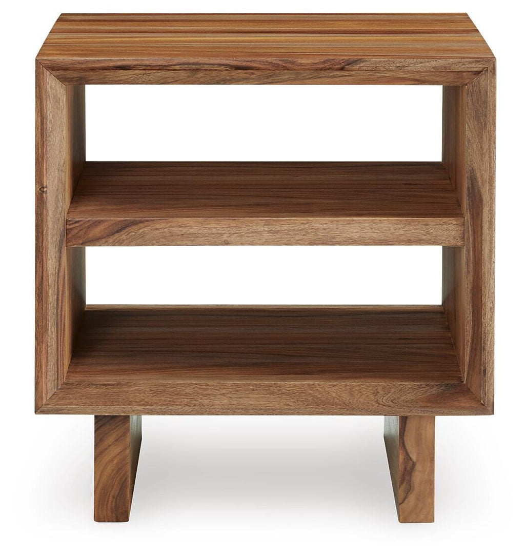 Dressonni End Table in Brown, front view