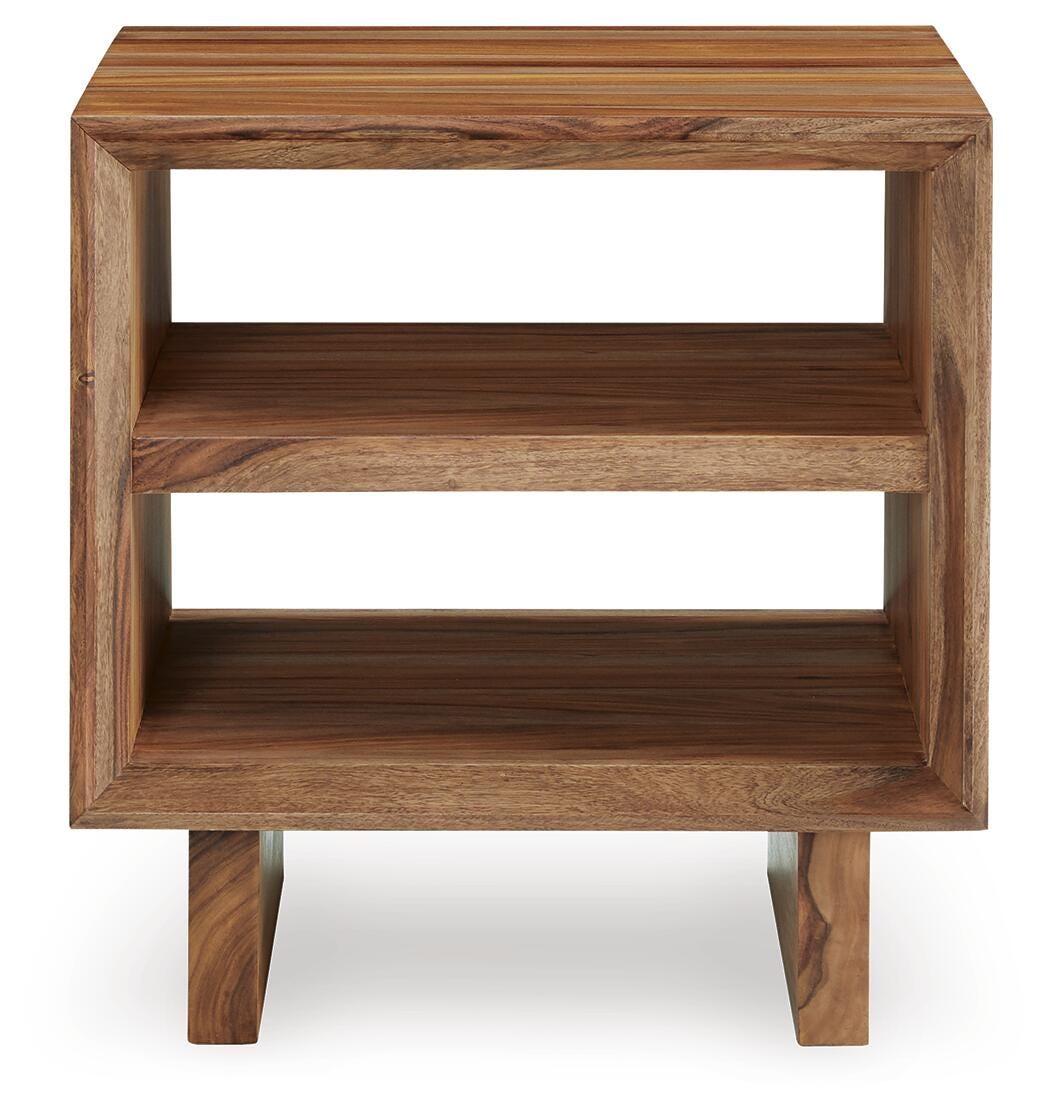 Dressonni End Table in Brown, front view