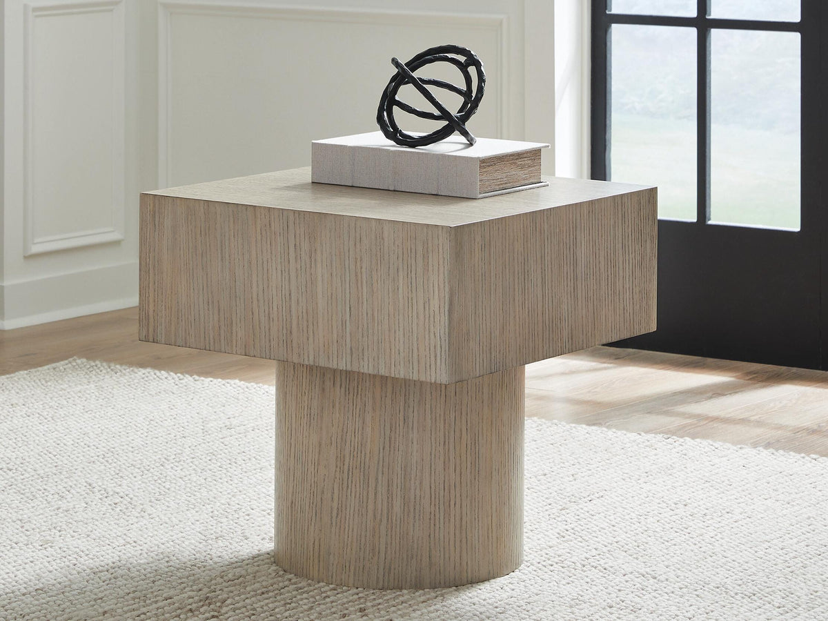 Jorielyn End Table in Light Grayish Brown, lifestyle view
