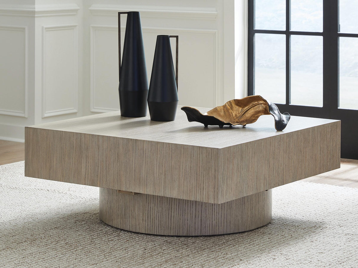 Jorielyn Coffee Table in Light Grayish Brown, lifestyle view