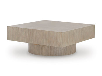 Jorielyn Coffee Table in Light Grayish Brown, angle view