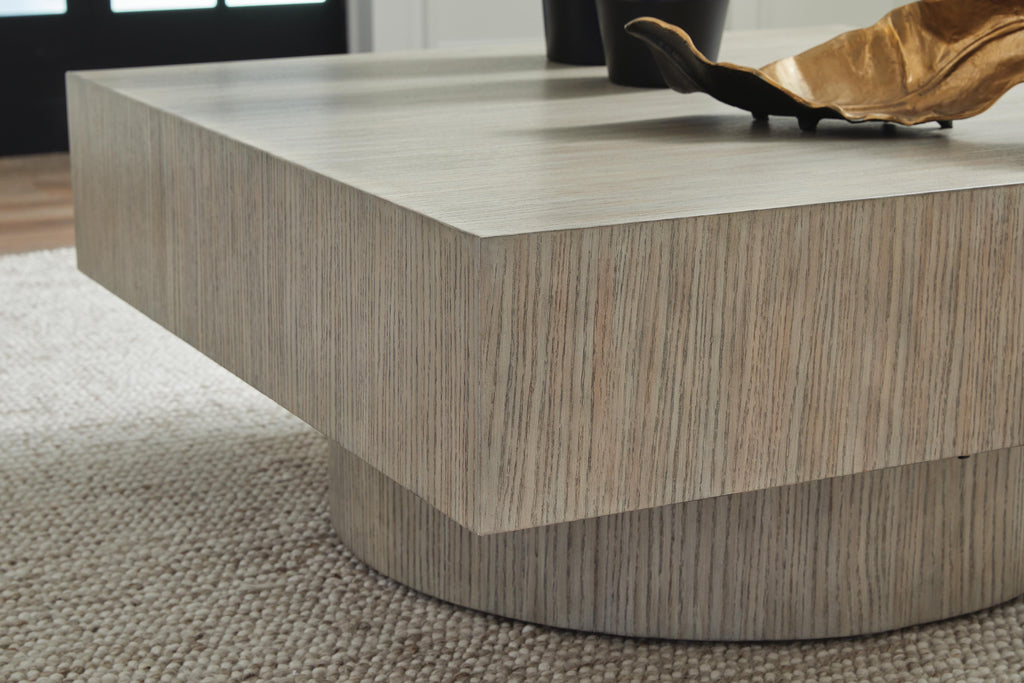 Jorielyn Coffee Table in Light Grayish Brown, detail view