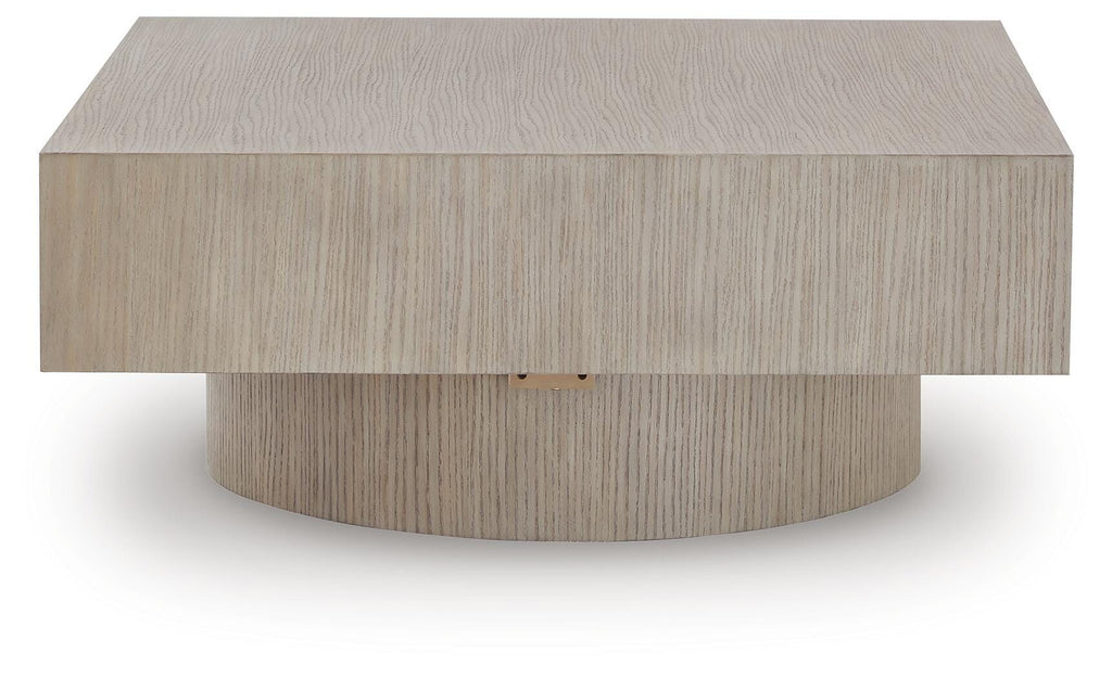 Jorielyn Coffee Table in Light Grayish Brown, front view