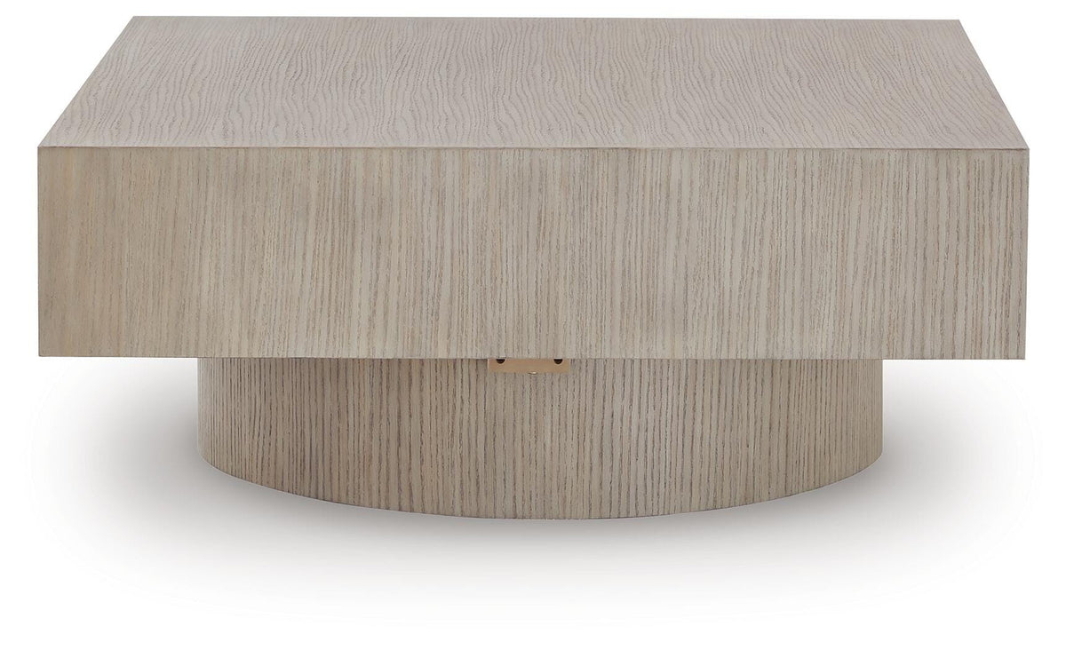 Jorielyn Coffee Table in Light Grayish Brown, front view