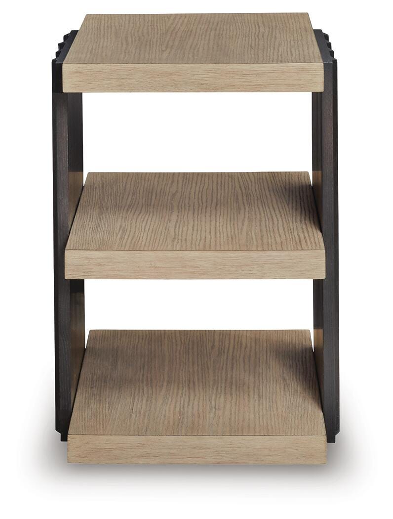 Rylandyn End Table in Black/Light Brown, front view