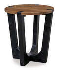 Hanneforth End Table in Brown/Black, angle view