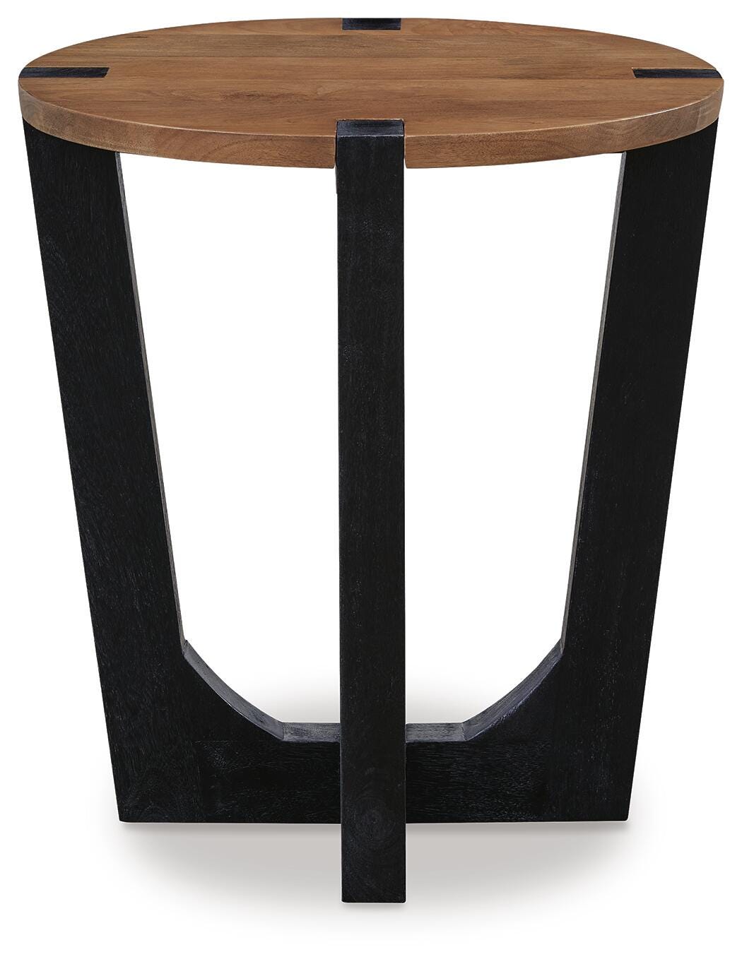 Hanneforth End Table in Brown/Black, front view