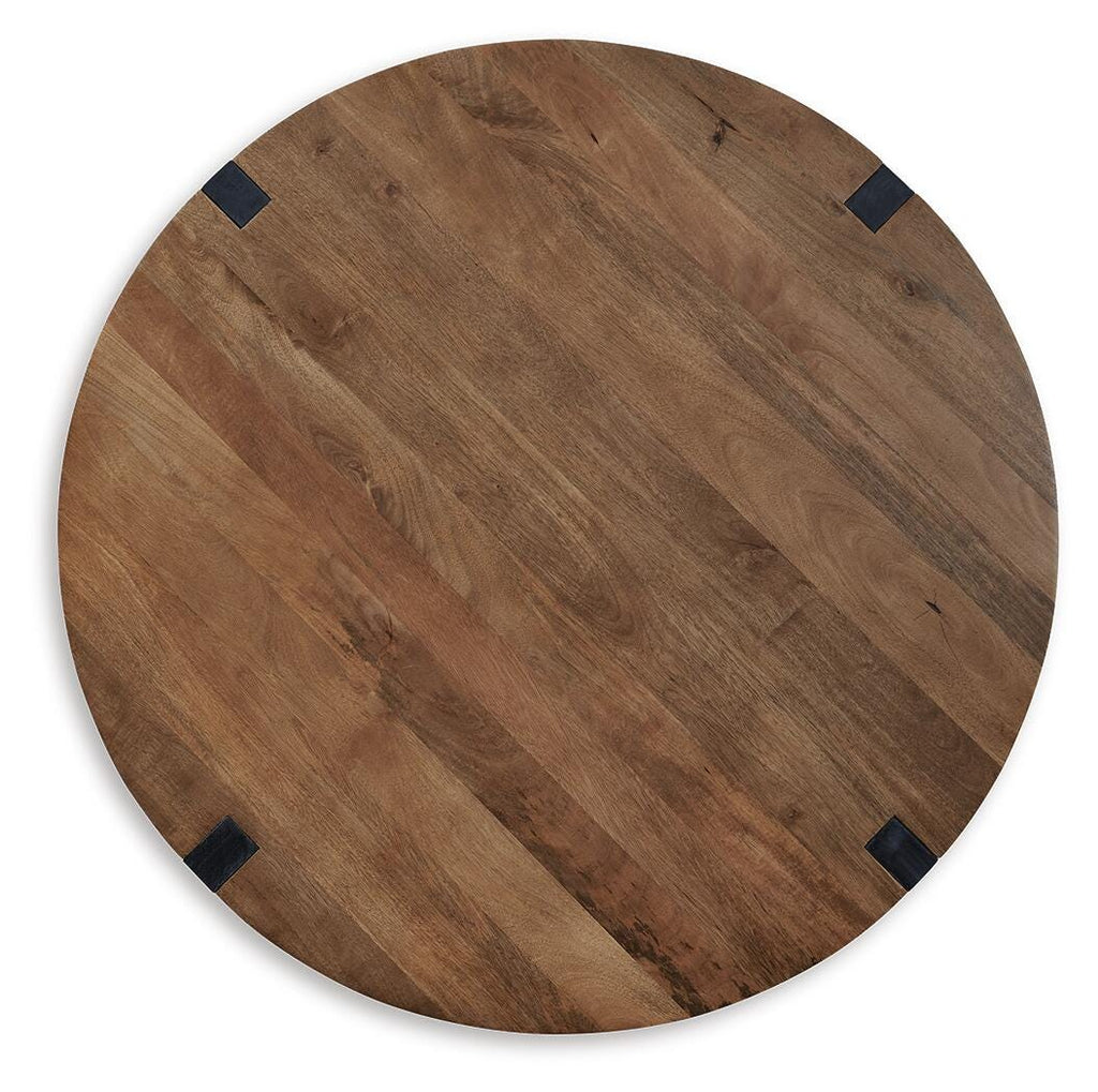 Hanneforth Coffee Table in Brown/Black, top view