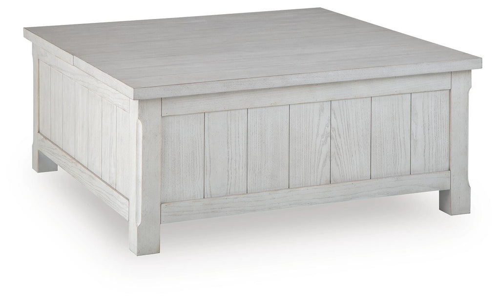 Robbinsdale Lift-Top Coffee Table in Antique White, back view