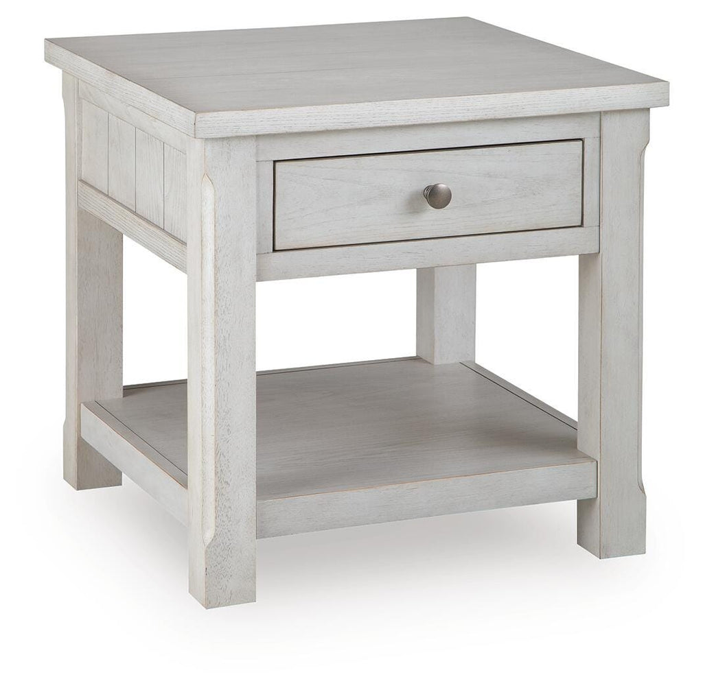 Robbinsdale End Table in Antique White, closed view