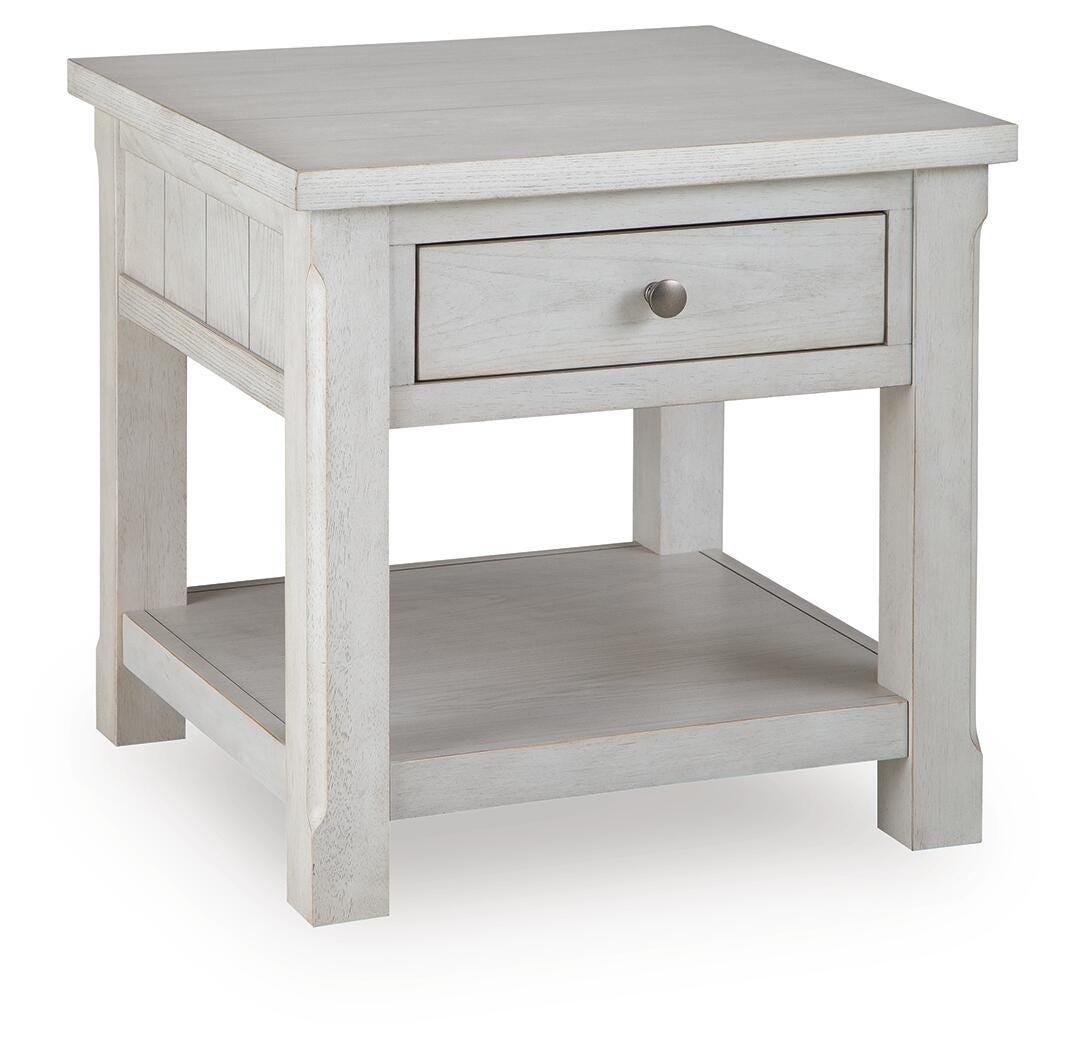Robbinsdale End Table in Antique White, closed view