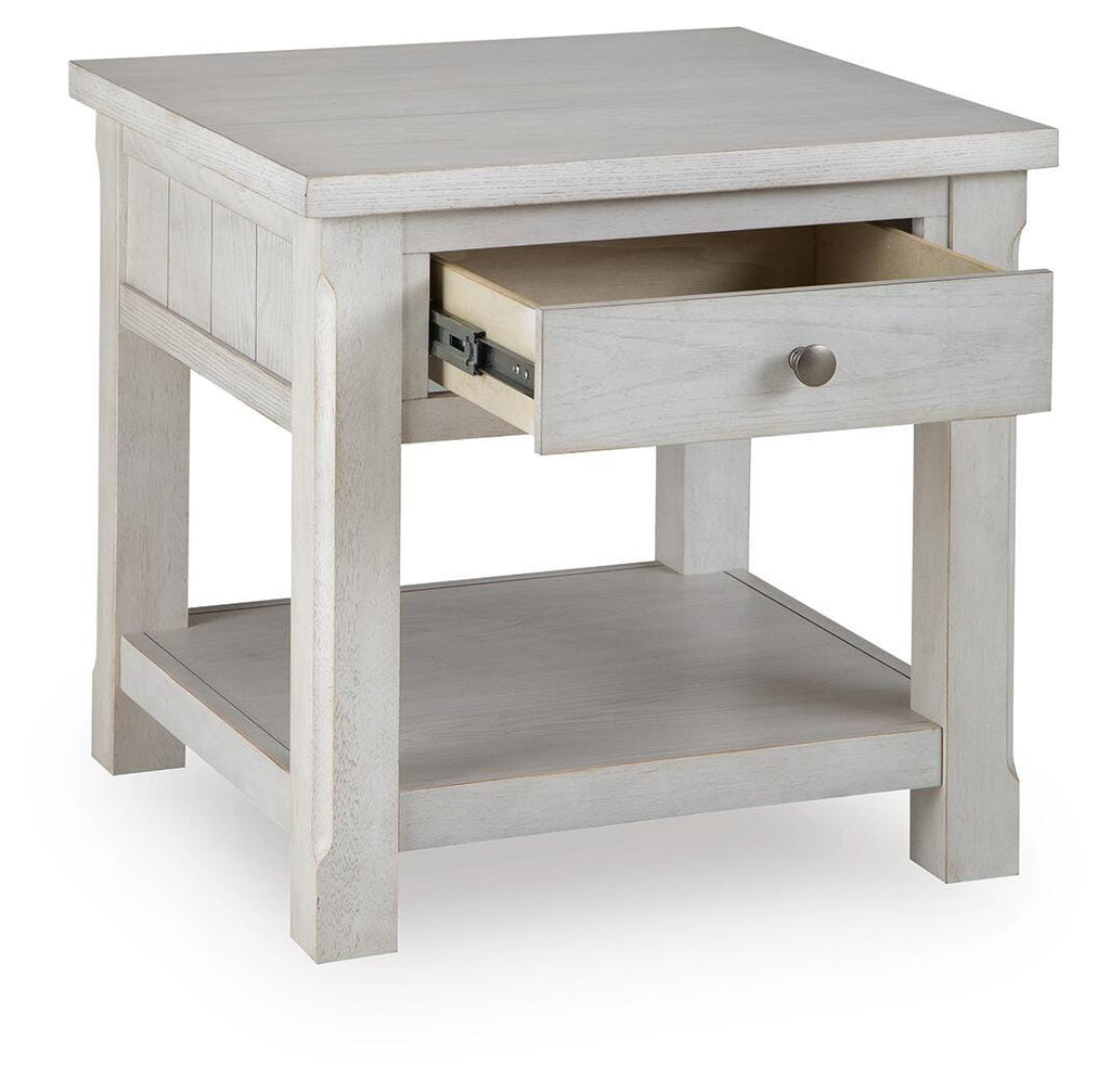 Robbinsdale End Table in Antique White, open view