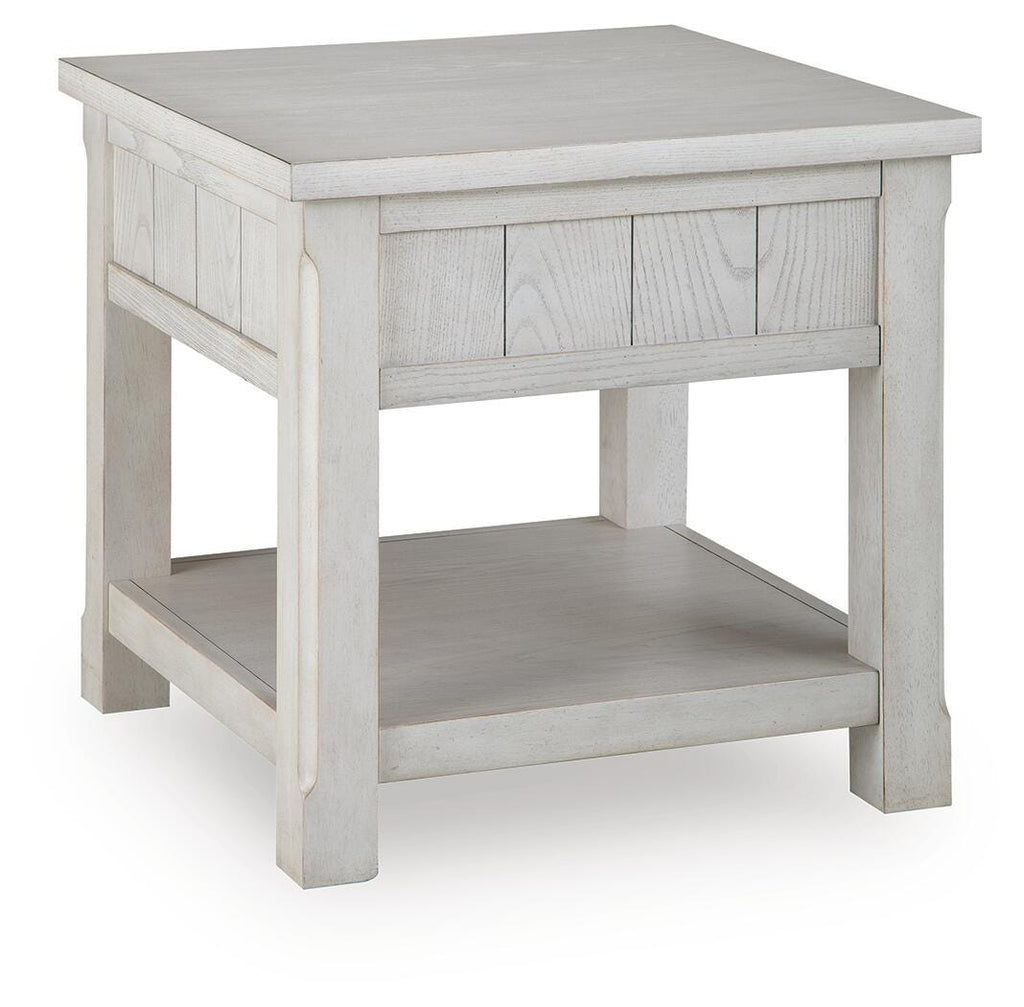 Robbinsdale End Table in Antique White, back view
