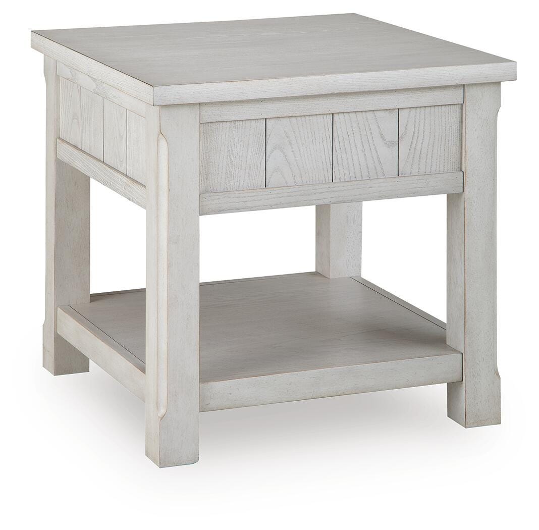 Robbinsdale End Table in Antique White, back view