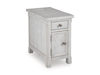 Robbinsdale Chairside End Table in Antique White, closed view