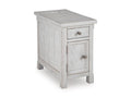 Robbinsdale Chairside End Table in Antique White, closed view