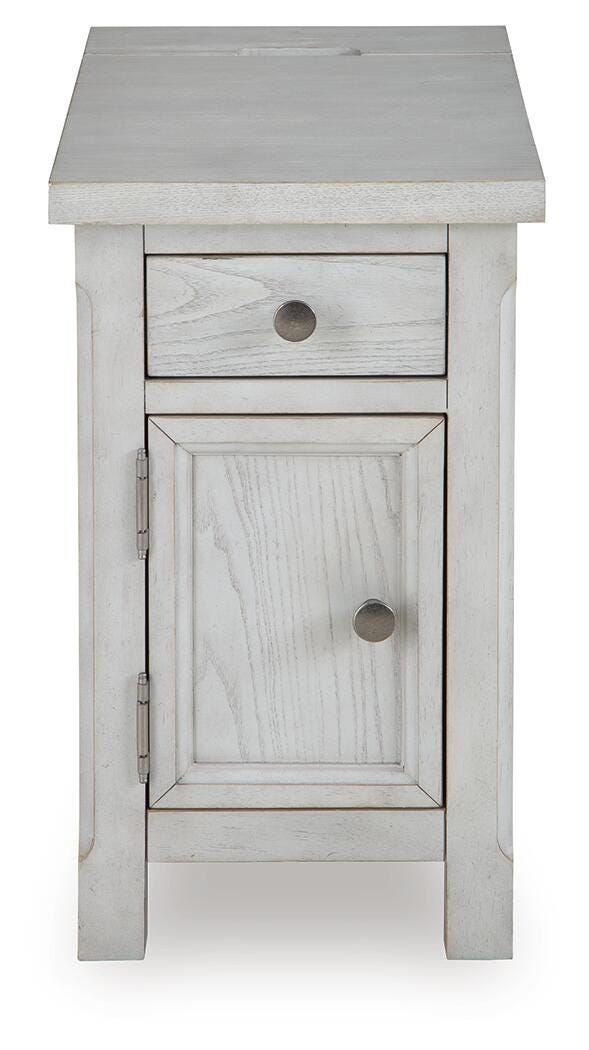 Robbinsdale Chairside End Table in Antique White, front view