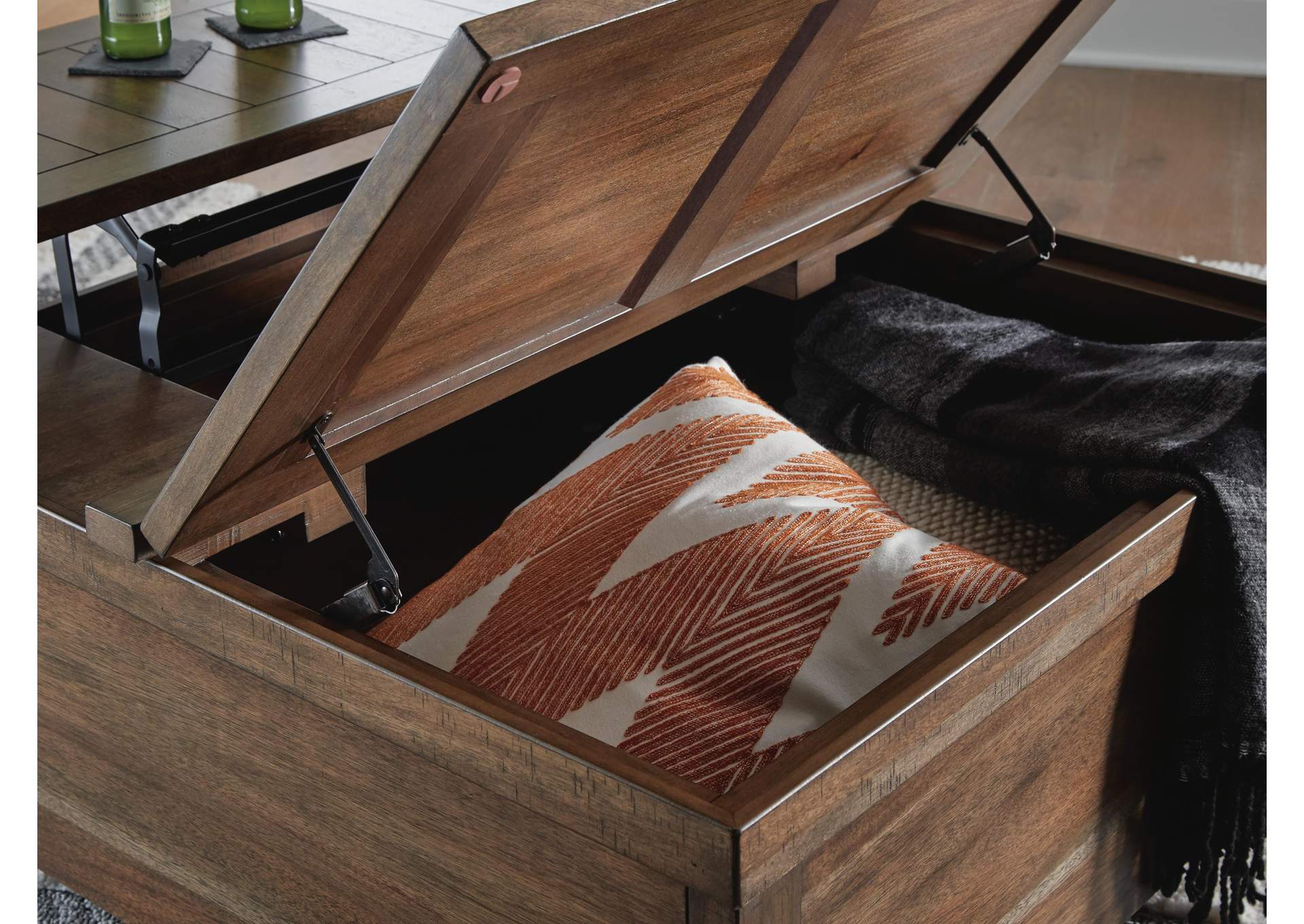 Moriville Coffee Table with 1 End Table detail