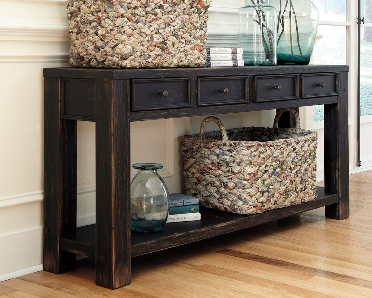 Gavelston Sofa/Console Table in Black, lifestyle view