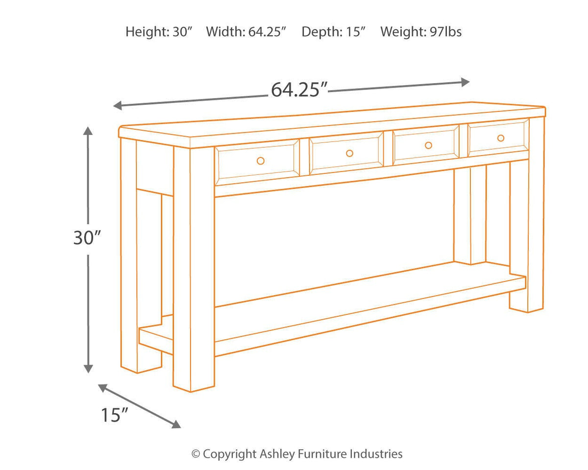 Gavelston Sofa/Console Table in Black, alternate view 5