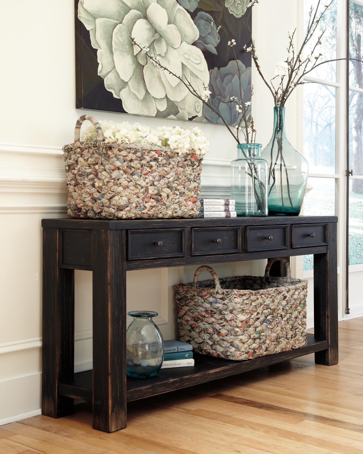 Gavelston Sofa/Console Table in Black, alternate view 4