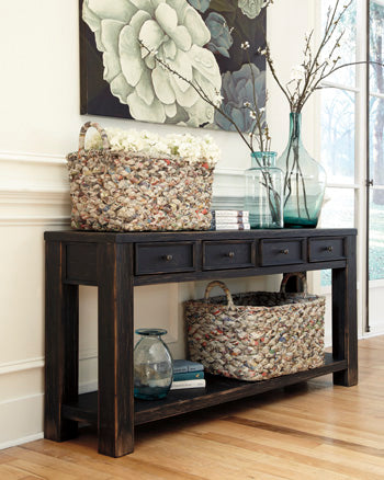 Gavelston Sofa/Console Table in Black