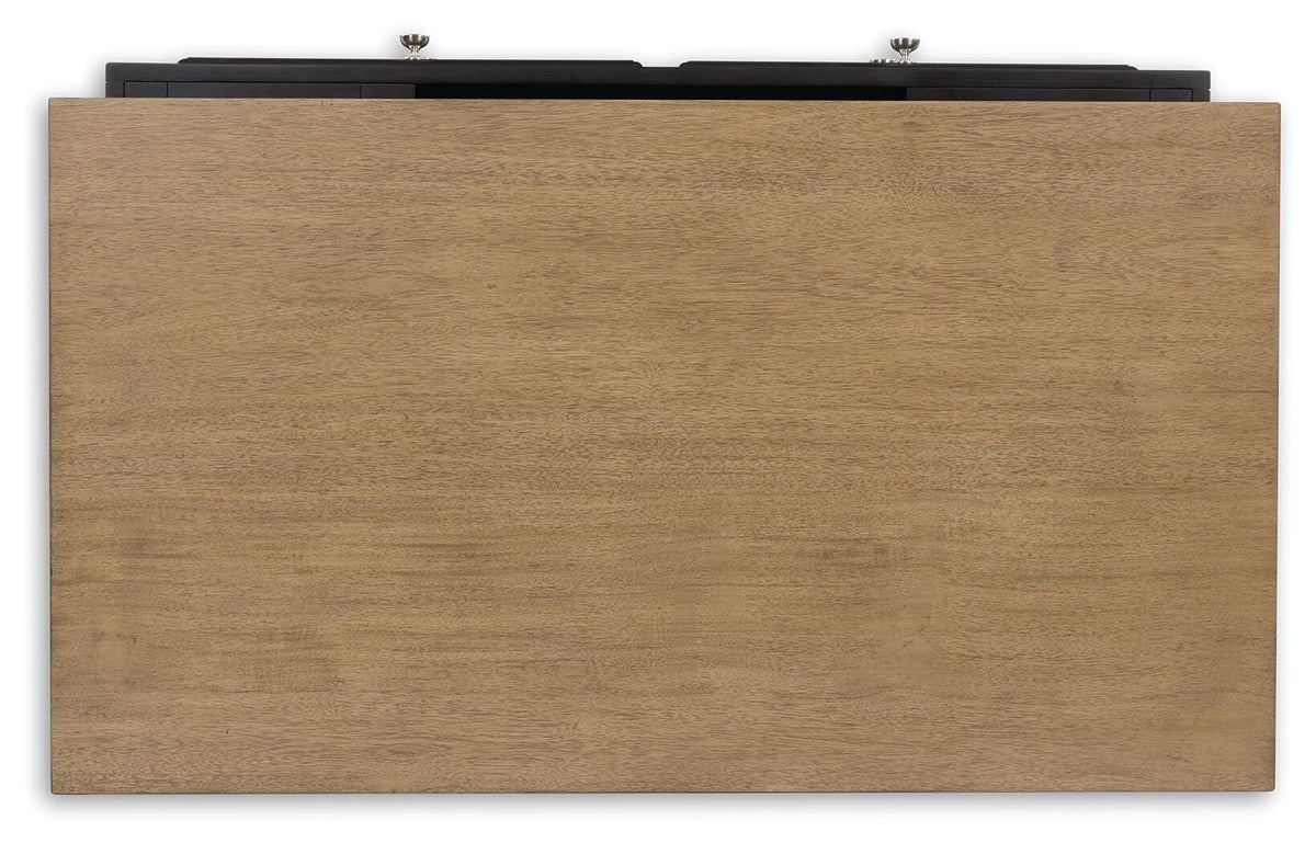 Drazmine Lift-Top Coffee Table in Brown, top view