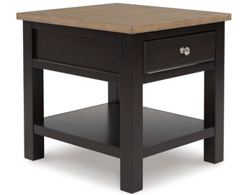 Drazmine End Table in Brown, closed view