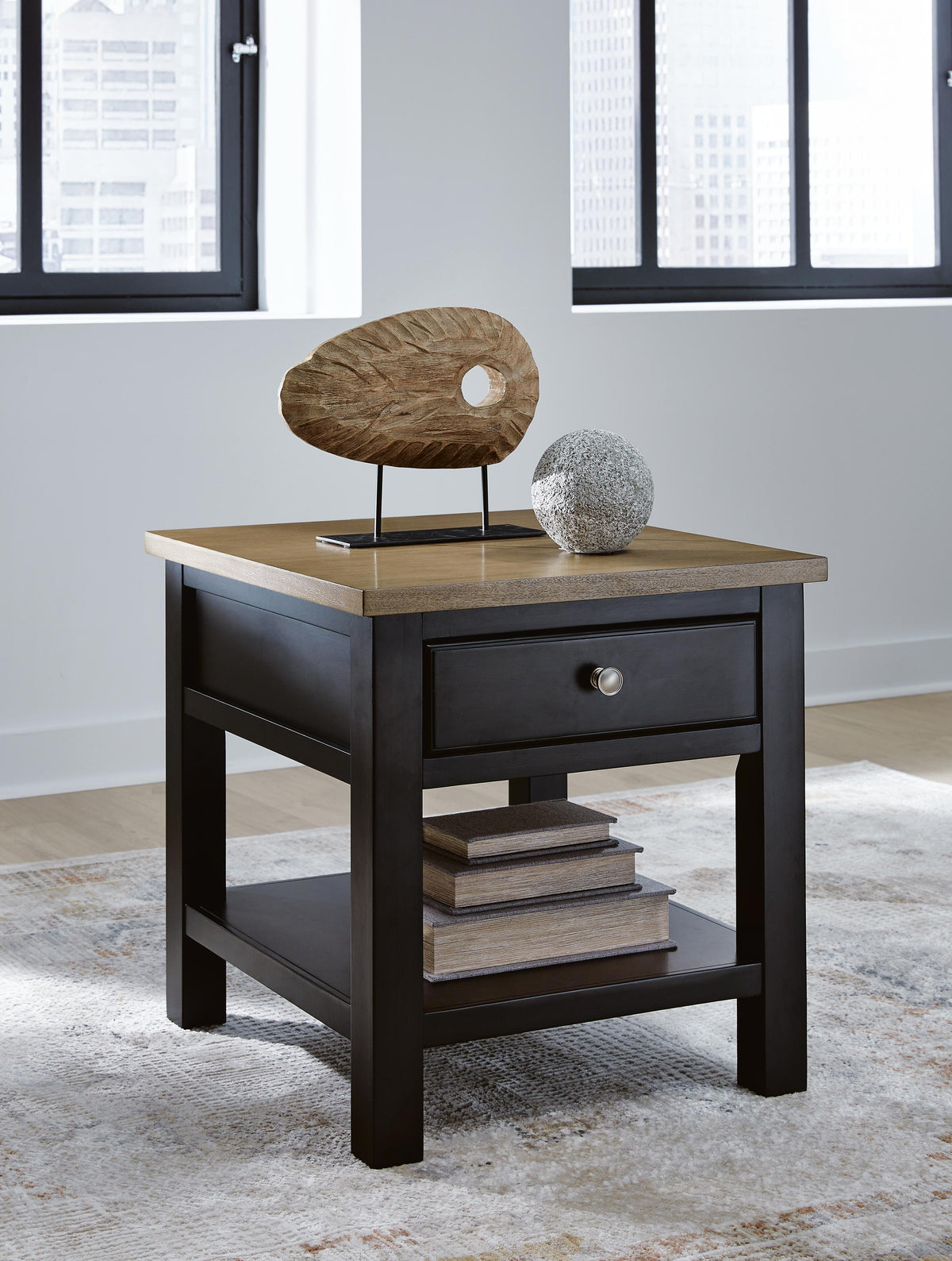 Drazmine End Table in Brown, closed view