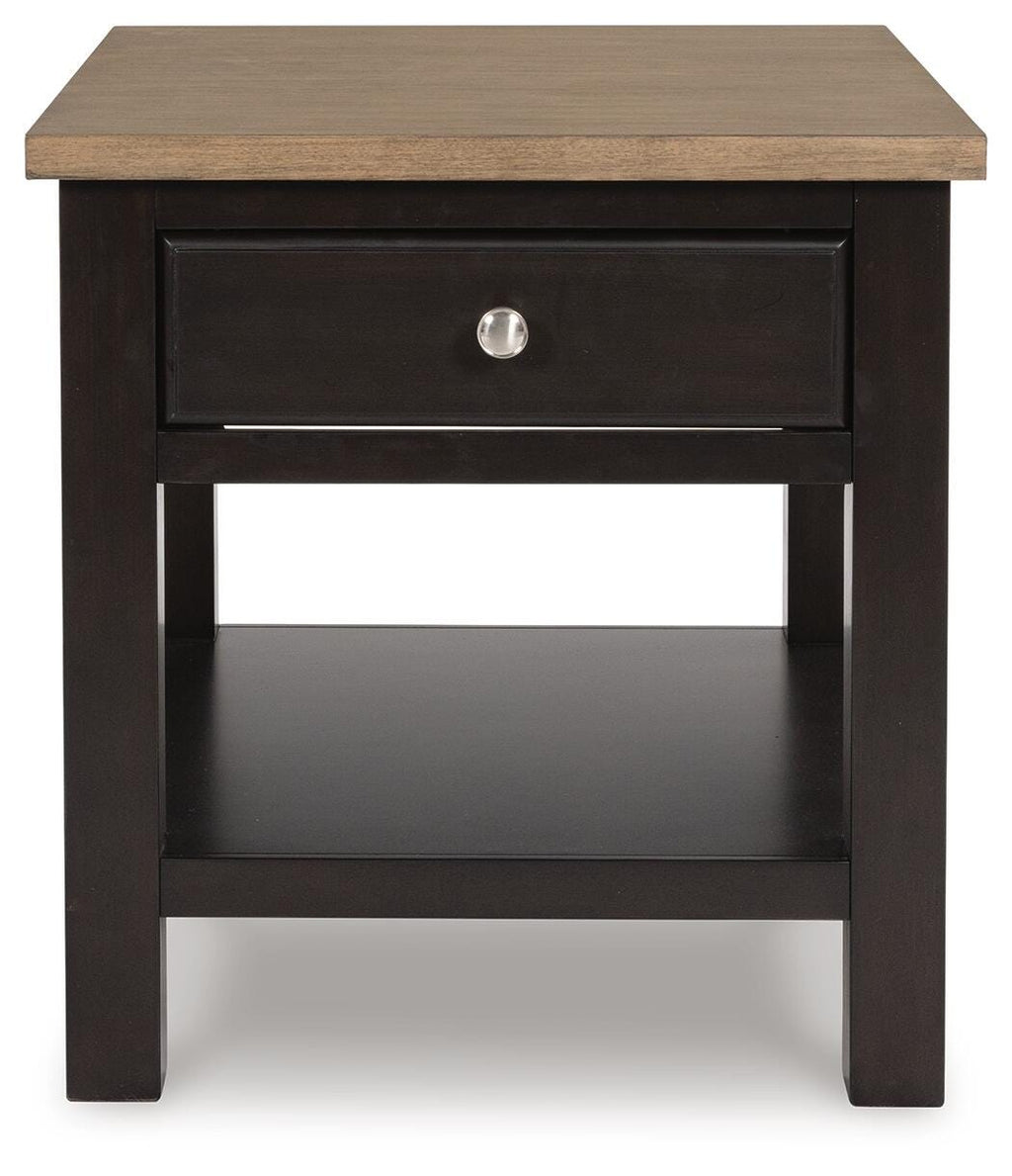 Drazmine End Table in Brown, front view
